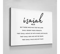 Jaesxxco But Those Who Trust In The Lord Will Renew Their Strength,Isaiah 40 31 Scripture Art Poster Canvas Wall Art For Living Room Bedroom Office Home Decoration Artwork 121X6Inch Unframed