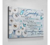 Jaesxxco Butterflies And Dandelion Poster Someday Everything Will Make Perfect Sense Print Canvas Wall Art For Living Room Bedroom Office Home Decoration Artwork 121X6Inch Unframed