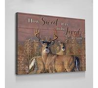 Jaesxxco Canvas Frame Deer Hunting How Sweet It Is To Be Loved By You Canvas Wall Art For Living Room Bedroom Office Home Decoration Artwork 121X6Inch Unframed
