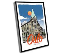 Jaesxxco Canvas Modern Wall Art,Farmhouse Decor Indoor,Wall Decor Office,Retro Vintage Style Travel Poster Or Canvas Picture Oslo Norway,12x16 Inch UnFramed Wall Art