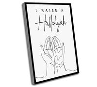 Jaesxxco Canvas Motivational Wall Art - I Raise A Hallelujah Scripture, Worship Song Lyrics, Bethel Music, Christian Song Lyric, Printable Bible Verse - 12x16 Inch UnFramed