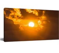 Jaesxxco Canvas Painting Wall Art Blur Red Bloody Sunset Wall Decor For Vintage Poster Print For Living Room Bedroom Office Home Unframed 12x16Inch