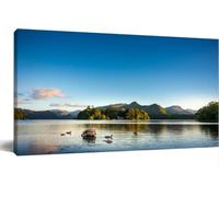 Jaesxxco Canvas Painting Wall Art Ducks Swimming Lake Derwentwater Near England Pictures Prints Painting For Home Bedroom Dorm 12x16Inch Unframed