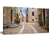 Jaesxxco Canvas Painting Wall Art Mons Var Provence France Cityscape The Ancient Village Wall Decor For Vintage Poster Print For Living Room Bedroom Office Home Unframed 12x16Inch