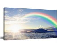 Jaesxxco Canvas Painting Wall Art The Sea Clouds Surrounding Mt Fuji And The Sunrise From The Horizon Wall Decor For Vintage Poster Print For Living Room Bedroom Office Home Unframed 12x16Inch