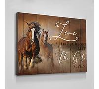 Jaesxxco Canvas Poster Horse Riding Live Like Someone Left The Gate Open Print Canvas Wall Art For Living Room Bedroom Office Home Decoration Artwork 121X6Inch Unframed