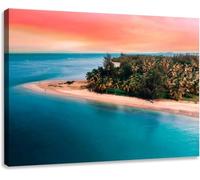 Jaesxxco Canvas Poster Wall Art Prints Puerto Rico Fajardo Seven Seas Beach Sunset Moment Unframed Canvas Wall Art Decor For Living Room Bedroom Kitchen Bathroom Office Artwork Painting 12x16Inch