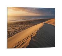 Jaesxxco Canvas Wall Art A Lone Sand Dune Rising Above The Beach Wall Art Poster Decorative Painting For Living Room Bedroom Office Home Decoration Artwork 12x16Inch Unframed