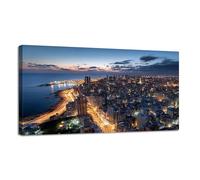 Jaesxxco Canvas Wall Art Aerial Night Shot Beirut Lebanon City Beirut Multiple Canvas Prints Unframed Painting Modern Artwork Abstract Stretched Poster Home Decoration Unique Gift 12X16Inch