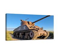Jaesxxco Canvas Wall Art American Tank Facing Sunset American Weapons Pictures Canvas Prints Unframed Painting Modern Artwork Abstract Stretched Poster Home Decoration Unique Gift 12X16Inch