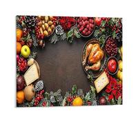 Jaesxxco Canvas Wall Art Christmas Celebration With Homemade Rustic Baked Dessert Wall Art Poster Decorative Painting For Living Room Bedroom Office Home Decoration Artwork 12x16Inch Unframed