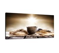 Jaesxxco Canvas Wall Art Communion Unleavened Bread Chalice Of Wine Loafs And Pictures Canvas Prints Unframed Painting Modern Artwork Abstract Stretched Poster Home Decoration Unique Gift 12X16Inch