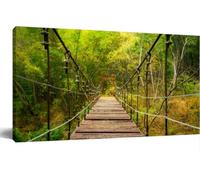 Jaesxxco Canvas Wall Art Decor Wall Art Pictures Cable Wire Bridge Is Crossing Over The Abys Wall Decorations Farmhouse Artwork Painting for Bathroom Office Home Kitchen Bedroom Unframed 12x16 inch