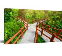 Jaesxxco Canvas Wall Art Decor Wall Art Pictures Crossed Bridges Tropical Forest Wall Decorations Farmhouse Artwork Painting for Living Room Hotel Bedroom Home Decoration Unframed 12x16 inch