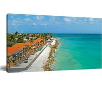 Jaesxxco Canvas Wall Art DecorAerial From Eagle Beach Aruba Island The Caribbean Sea Wall Decorations Farmhouse Artwork Painting for Living Room Hotel Bedroom Home Decoration Unframed 12x16 inch