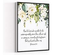 Jaesxxco Canvas Wall Art Ephesians 3 20 Now To Him Who Is Able To Do Immeasurably More,Bible Verse Wall Art Artwork Painting for Modern Living Room Office Decor Unframed 8x10inch