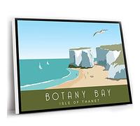 Jaesxxco Canvas Wall Art For Men,Bedroom Decor,The Office Decorations,Botany Bay,Thanet Railway Style Seaside Poster Landscape,12x16 Inch UnFramed Wall Art