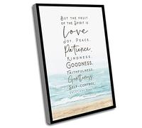 Jaesxxco Canvas Wall Art, Fruit Of The Spirit Wall Art Print, Galatians 5:22 Bible Verse, Beach House Nursery Baby Scripture Print, Baptism, 12x16 Inch UnFramed