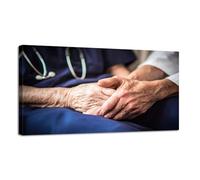 Jaesxxco Canvas Wall Art Hospice Nurse Visiting An Elderly Male Patient Canvas Prints Unframed Painting Modern Artwork Abstract Stretched Poster Home Decoration Unique Gift 12X16Inch