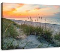 Jaesxxco Canvas Wall Art Print Indiana Dunes National Park Beach Landscape Sunset Modern Poster Print For Living Room Bedroom Office Home 12x16Inch Unframed
