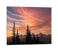 Jaesxxco Canvas Wall Art Sunset And Silhouettes Of Trees In The Mountains Wall Art Decor Unframed Painting Wall Pictures Prints Artwork For For Living Room,Bedroom,Office Gallery 12x16Inch