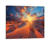 Jaesxxco Canvas Wall Art Vibrant Sunset Over Desert Landscape With Dramatic Clouds Wall Art Poster Decorative Painting For Living Room Bedroom Office Home Decoration Artwork 12x16Inch Unframed