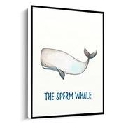 Jaesxxco Cute Whale Print,Sperm Whale,Nautical Nursery Watercolor Print Poster Canvas Wall Art For Living Room Bedroom Office Home Decoration Artwork 121X6Inch Unframed