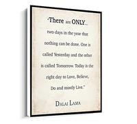 Jaesxxco Dalai Lama Quote Print,There Are Only Two Days In The Year That Nothing Can Be Done Poster Canvas Wall Art For Living Room Bedroom Office Home Decoration Artwork 121X6Inch Unframed