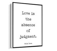Jaesxxco Dalai Lama Quoteprint,Love Is The Absence Of Judgment Frame Poster Canvas Wall Art For Living Room Bedroom Office Home Decoration Artwork 121X6Inch Unframed