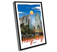 Jaesxxco Decorations For Living Room,A Bedroom Decor,Mini Office Decor,Retro Vintage Style Travel Poster Or Canvas Picture Hong Kong China,12x16 Inch UnFramed Wall Art