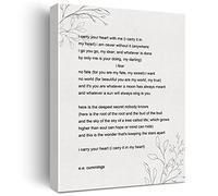 Jaesxxco E.E. Cummings Poems I Carry Your Heart Canvas Painting Prints for Home Wall Art Decor Artwork Unframed 8x10inch