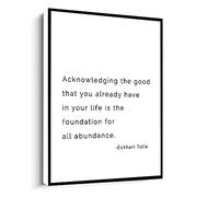 Jaesxxco Eckhart Tolle Quote,Acknowledging The Good That You Already Have In Your Life,Motivational Print Canvas Wall Art For Living Room Bedroom Office Home Decoration Artwork 121X6Inch Unframed