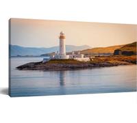 Jaesxxco Eilean Musdile Lighthouse At Road To The Isle Canvas Wall Art Vintage Wall Decor Modern Abstract Poster Print For Living Room Bedroom Office Home Decoration 12x16Inch
