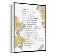 Jaesxxco F Scott Fitzgerald Quote Print,For What It'S Worth Wall Art Frame Poster Canvas Wall Art For Living Room Bedroom Office Home Decoration Artwork 121X6Inch Unframed