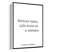 Jaesxxco Friedrich Nietzsche Quote,Without Music,Life Would Be A Mistake Art Print Canvas Wall Art For Living Room Bedroom Office Home Decoration Artwork 121X6Inch Unframed