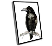 Jaesxxco Home Decor Bedroom,Black Living Room Decor,Office Decorations For Men,UnFramed Canvas Wall Art,Raven Watercolor Painting,Canvas Watercolor Frame Art,12x16 Inch UnFramed Wall Art