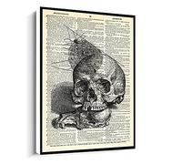 Jaesxxco Human And Animal Skull Bones Spider Web Artposter Vintage Book Print Canvas Wall Art For Living Room Bedroom Office Home Decoration Artwork 121X6Inch Unframed