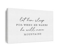 Jaesxxco Inspirational Canvas Wall Art Let Him Sleep for When He Wakes He Will Move Mountains Canvas Print Poster Wall Decor for Home Living Room Bedroom Baby Boys Gifts Unframed 8x10inch