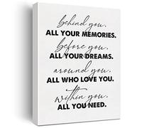Jaesxxco Inspirational Canvas Wall Art Motivational Behind You All Your Memories Before You All Your Dreams Canvas Print Painting Home Wall Decor Graduation Gift Unframed 8x10inch
