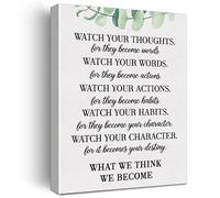 Jaesxxco Inspirational Canvas Wall Art Motivational Watch Your Thoughts Quote Canvas Print Positive Canvas Painting Office Home Classroom Wall Decor Gift Ready to Hang Unframed 8x10inch