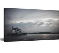 Jaesxxco Island Church Norwegian Fjord NearCanvas Wall Art Vintage Wall Decor Modern Abstract Poster Print For Living Room Bedroom Office Home Decoration 12x16Inch