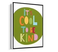 Jaesxxco Its Cool To Be Kind Print,Kids Prints,Classroom Prints,Colourful,Green Nursery Poster Canvas Wall Art For Living Room Bedroom Office Home Decoration Artwork 121X6Inch Unframed