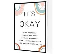 Jaesxxco It'S Okay To Make Mistakes Canvas Wall Art,Mental Health Poster,Psychologist Self Care Wall Art Modern Artwork Painting For Living Room Office Home Decoration Unframed 8x10inch