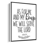 Jaesxxco Joshua 24 15 As For Me And My House Bible Verse Print Christian Decor Canvas Wall Art For Living Room Bedroom Office Home Decoration Artwork 121X6Inch Unframed