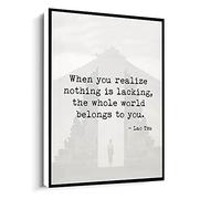 Jaesxxco Lao Tzu Quote,When You Realize Nothing Is Lacking Frame Poster,Inspirational Print Canvas Wall Art For Living Room Bedroom Office Home Decoration Artwork 121X6Inch Unframed