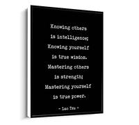 Jaesxxco Lao Tzu Zen Quote,Knowing Others Is Intelligence,Knowing Yourself Is True Wisdom Print Canvas Wall Art For Living Room Bedroom Office Home Decoration Artwork 121X6Inch Unframed