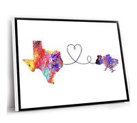 Jaesxxco Large Office Decor,Room Decorations For Women,Gifts For Travel Lovers,Map Wall Art,Watercolor Map Printing,Texas To Ukraine Travel Watercolour Print,12x16 Inch UnFramed Wall Art
