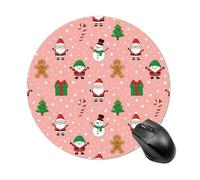 Jaesxxco Lightweight Mouse Pad 7.8 Inch, Classic Compact Foldable Mousepad, Women Men Portable Work Mouse Pads For Travel, Business, Pink Santa Claus Christmas