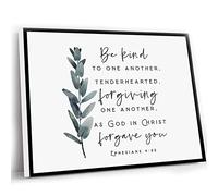 Jaesxxco Living Room Wall Decor,Ephesians 4 32 Be Kind One Another Bible Verse Print Watercolor Bible Verse Christian Scripture Printable Nursery Baptism Gift,12x16 Inch UnFramed, White 9