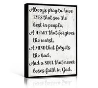 Jaesxxco Macrame Wall Art,Cute Bedroom Decor,Always Pray To Have Eyes That See The Best In People A Heart That Forgive,Wood Sign, Housewarming Gift, Farmhouse Decor,12x16In UnFramed Wall Art, White 7